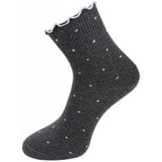 Dámské ponožky s puntíky NZP719 - tmavě šedé barvy 9001719-1 Velikost ponožek: 35-38