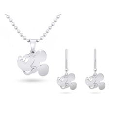 Set z chirurgické oceli Mickey Mouse, kuličkový řetízek + visací náušnice 140