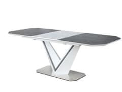 CASARREDO Jídelní stůl rozkládací VALERIO CERAMIC šedá/bílý mat