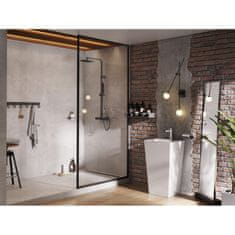 Besco Walk-in sprchový kout ICON BLACK 200 cm Univerzální Levé / Pravé Čiré bezpečnostní sklo - 8 mm Černá 110 cm