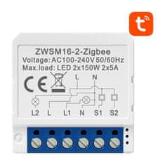 Avatto Chytrý spínací modul ZigBee Avatto ZWSM16-W2 TUYA