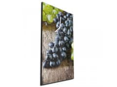 Glasdekor Nástěnné hodiny ovoce hroznové víno 30x60cm - Materiál: plexi