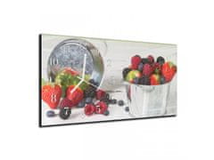 Glasdekor Nástěnné hodiny zahradní ovoce 30x60cm - Materiál: kalené sklo