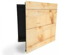 Glasdekor skříňka na klíče - surové přírodní dřevo - Otevírání: Levé, Barva skříňky: Bílá