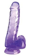 Pipedream Pipedream King Cock Clear 6" Cock with Balls purple dildo