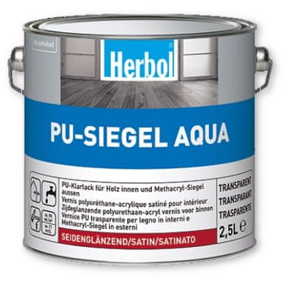 Herbol Herbol PU-Siegel Aqua 2,5 l - polomatný, bezbarvý, vodou ředitelný, polyuretanový lak