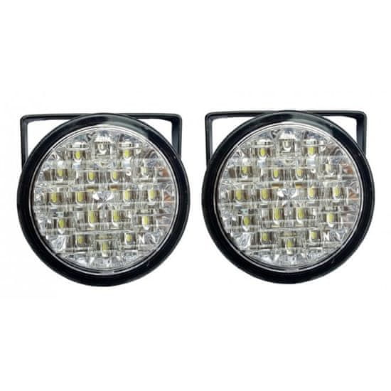 4Car Světla pro denní svícení 2x18 LED kulaté