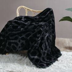 Inny Akrylová reliéfní deka VITO 160x200 s geometrickým vzorem černá