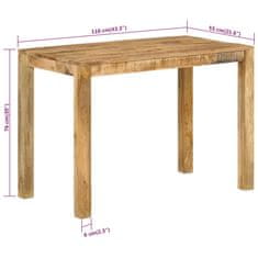 Vidaxl Jídelní stůl 110 x 55 x 76 cm masivní mangovníkové dřevo