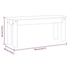 Vidaxl Jídelní lavice Panama 105 x 30 x 45 cm masivní borové dřevo