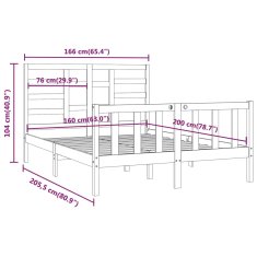 Vidaxl Postel bez matrace bílá 160 x 200 cm masivní borovice