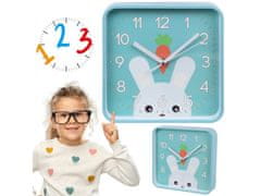 sarcia.eu Králíček Analogové nástěnné hodiny , čtvercové hodiny pro děti 20,2x20,2 cm 