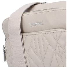 Coveri WORLD Menší dámská koženková crossbody s ozdobným prošitím Tnova, šedá