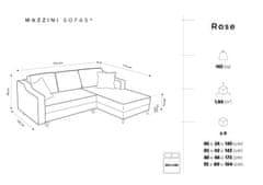 Intesi Světle modrá manšestrová pravá rohová pohovka Rose s funkcí spaní