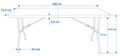 TZB Cateringový stůl WOODLAND 180 cm antracitový