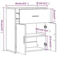 Vidaxl Příborníky 2 ks kouřový dub 60 x 31 x 70 cm kompozitní dřevo