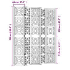 Petromila Paraván 5dílný hnědý a černý masivní dřevo pavlovnie