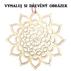 AMADEA Dřevěný obrázek k vymalování mandala 9 cm