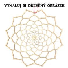 AMADEA Dřevěný obrázek k vymalování mandala přírodní 9cm