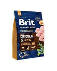 Brit Brit Premium by Nature dog Senior S+ M 3 kg krmiva pro psy