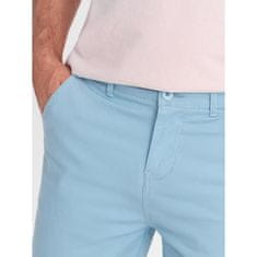 OMBRE Pánské chinos šortky s džínovým lemem modré V3 W421 MDN125177 XL