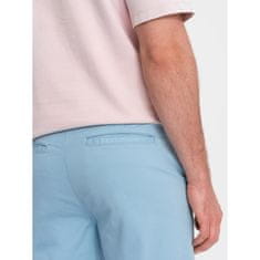 OMBRE Pánské chinos šortky s džínovým lemem modré V3 W421 MDN125177 XL