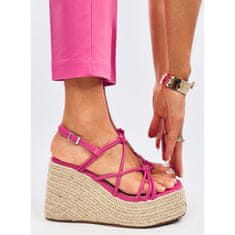 Fuchsiové sandály espadrille na platformách velikost 40