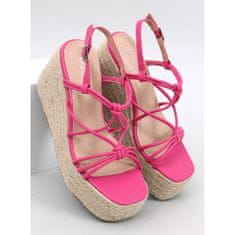 Fuchsiové sandály espadrille na platformách velikost 40