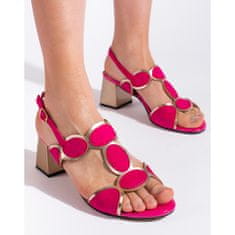 Fuchsiové dámské sandály se spojkou velikost 38