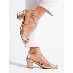 Zlaté dámské sandály na nízkém podpatku velikost 39