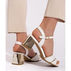 Dámské sandály na jehlovém podpatku bílé a zlaté barvy velikost 40