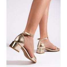 Dámské zlaté sandály na podpatku velikost 39