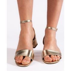 Dámské zlaté sandály na podpatku velikost 39