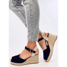 Sandály na platformách espadrilky Black velikost 40