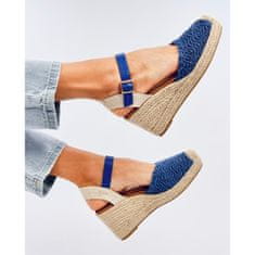 Sandály espadrille na jehlovém podpatku Blue velikost 39