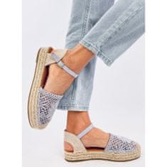 Ažurové sandály espadrille Fialové velikost 40