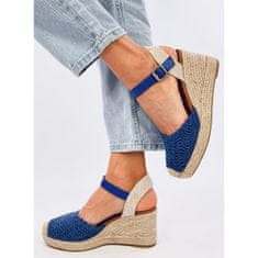 Sandály espadrille na jehlovém podpatku Blue velikost 39