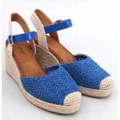 Sandály espadrille na jehlovém podpatku Blue velikost 39