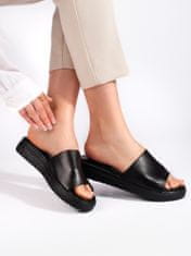 Amiatex Klasické černé dámské nazouváky bez podpatku + Ponožky Gatta Calzino Strech, černé, 36