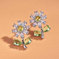 Flor de Cristal Náušnice Kopretina - náušnice s krystaly