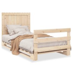 shumee Rám postele s čelem 100 x 200 cm masivní borové dřevo