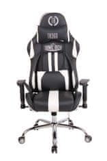BHM Germany Kancelářská židle Limit XM s masážní funkcí, syntetická kůže, černá / bílá