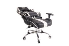 BHM Germany Kancelářská židle Limit XM s masážní funkcí, syntetická kůže, černá / bílá