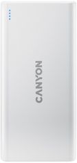 Canyon powerbanka 10000mAh, 2xUSB-A, 5V/2.1A, bílá