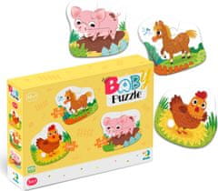Dodo Toys Baby puzzle Zvířátka z farmy 3v1 (2,3,4 dílků)