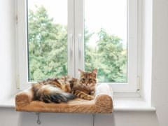 Kerbl Pelíšek pro kočky, lehátko na parapet 56x36x7cm, béžové