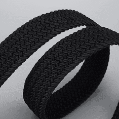 Camerazar Unisex Elastický Pásek bez Otvorů s Černou Sponou, 120 cm, Pletený Polyester a Ekokůže