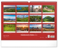 Presco Publishing Nástěnný kalendář Panoramata Česka 2024, 48 × 33 cm