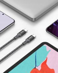 Innostyle Innostyle Powerflex Usb-C Rychlonabíjecí Kabel Pro Iphone Samsung 3A 60W Kevlar 2M Černý