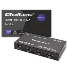 Qoltec Aktivní rozbočovač 2 x HDMI 4K x 2K | 3,4 Gb/s | Vysoká stabilita